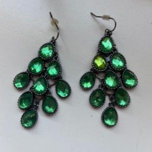 Green Rhinestone earrings